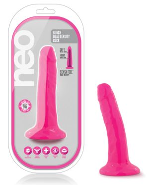 Neo 5.5" Dual Density Cock - Neon Pink